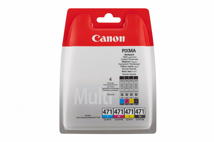 CANON-INK-CLI-471 BK/C/M/Y MULTIPACK BL-MG5740/ MG7740/ TS5040- YIELD 1795