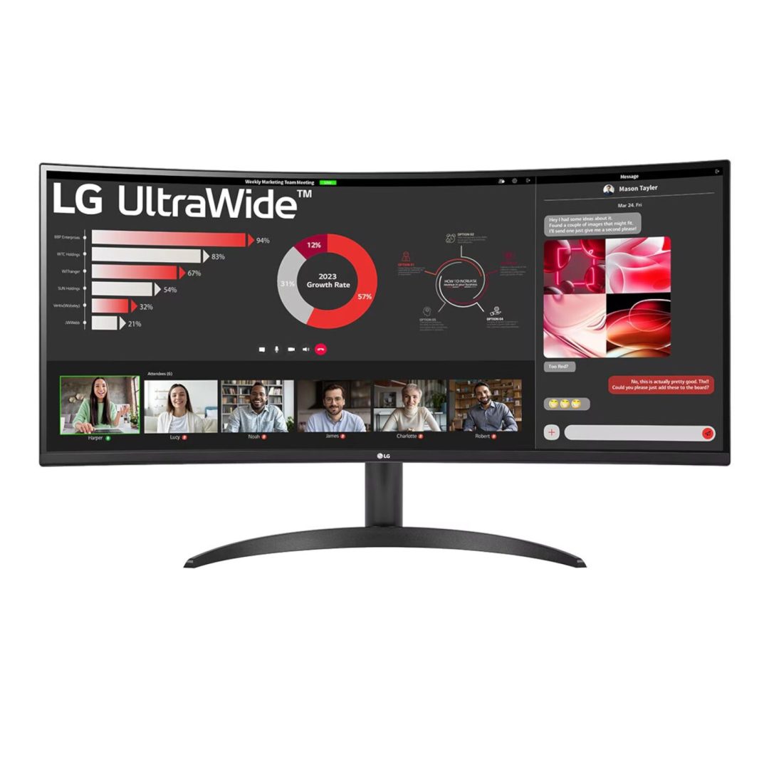 LG UltraWide 34" QHD VA Curved 100Hz Monitor 34WR50QK-B