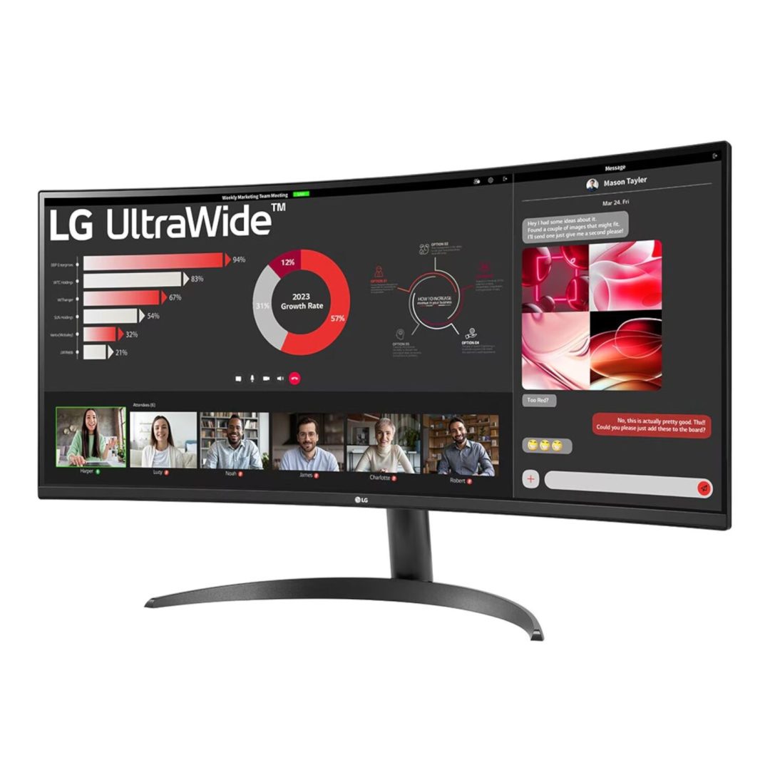 LG UltraWide 34" QHD VA Curved 100Hz Monitor 34WR50QK-B - Image 2