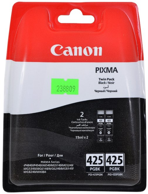 CANON-INK-PGI-425 BK TWIN PACK-IP4840/ IP4940/ MG5140/ MG5240/ MG5340/ MG6140/ MG6240/ …