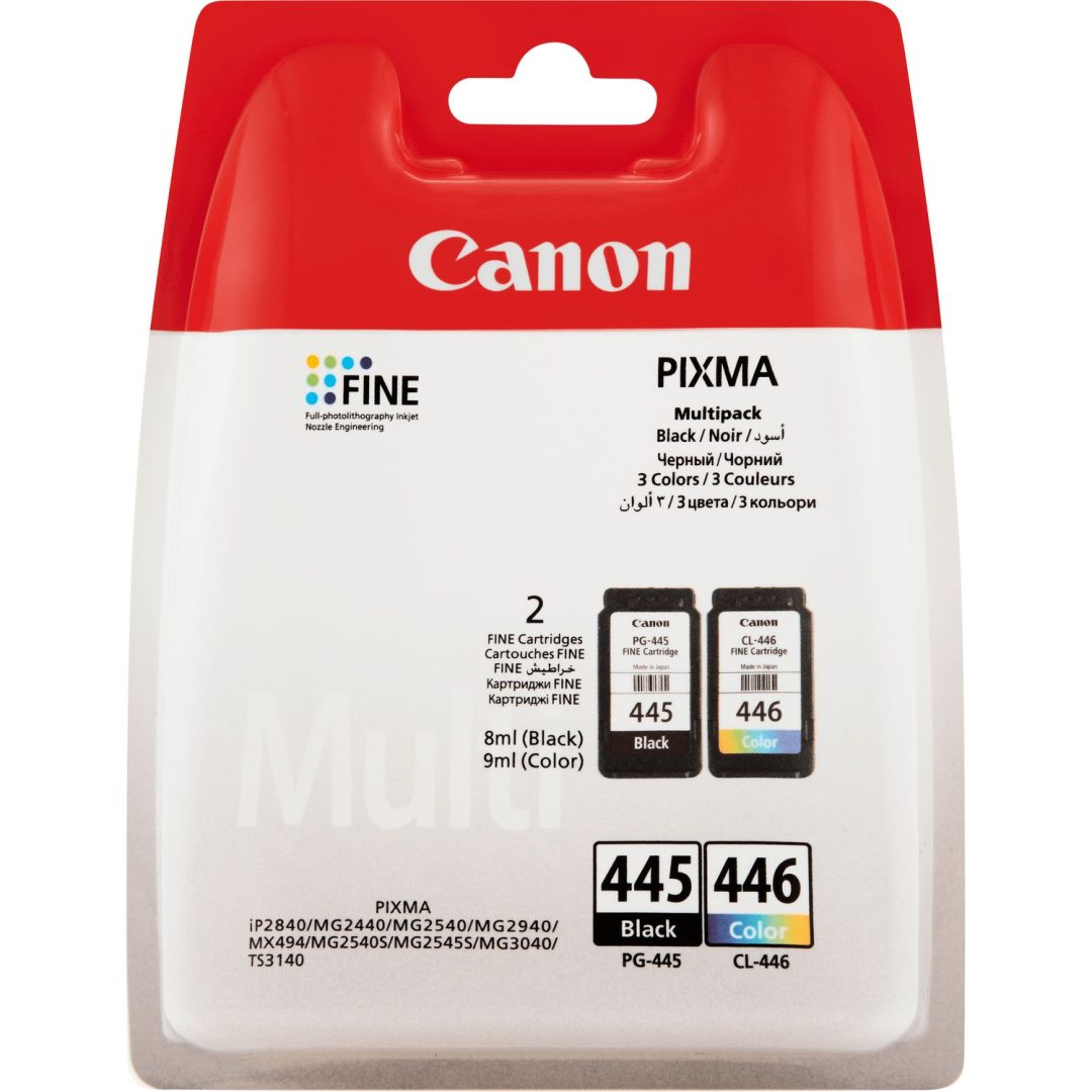 CANON INK CARTRIDGE PG-445/446 MULTIPACK IP2840, MG2440, MG2540, MG2540S, MG2545, MG294…