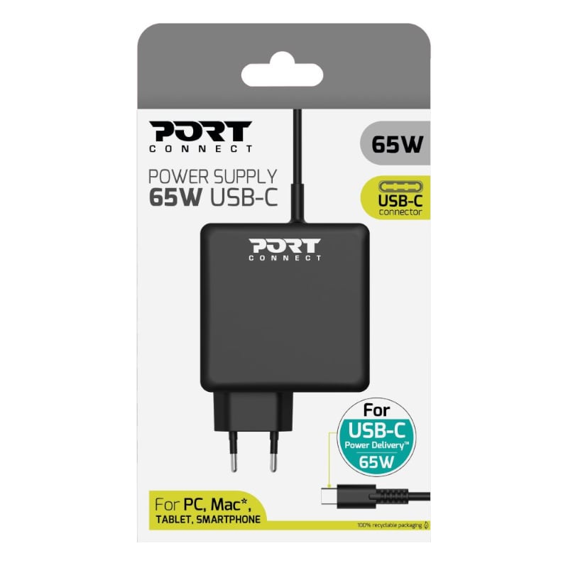 Port Connect USB-C 65W Universal Notebook Adapter 900097B-EU - Image 2