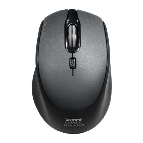 Port Connect Silent 1600DPI 3 Button Wireless Mouse Black 900713