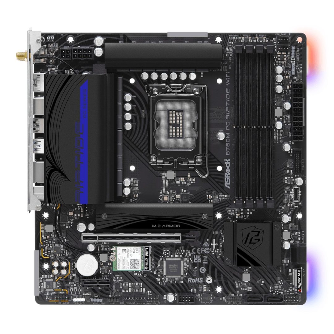 ASRock B760M PG Riptide Wi-Fi Intel LGA1700 Micro-ATX Motherboard - Image 2
