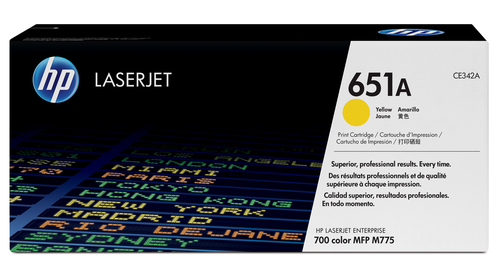 HP 651A Yellow LaserJet Enterprise Toner Cartridge