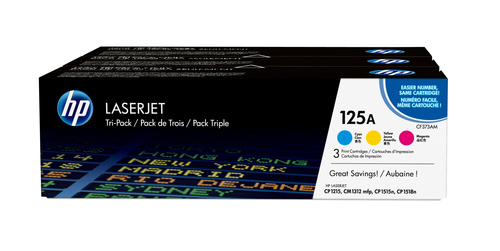 HP 125A TRI-PACK TONER CARTRIDGES (CMY)