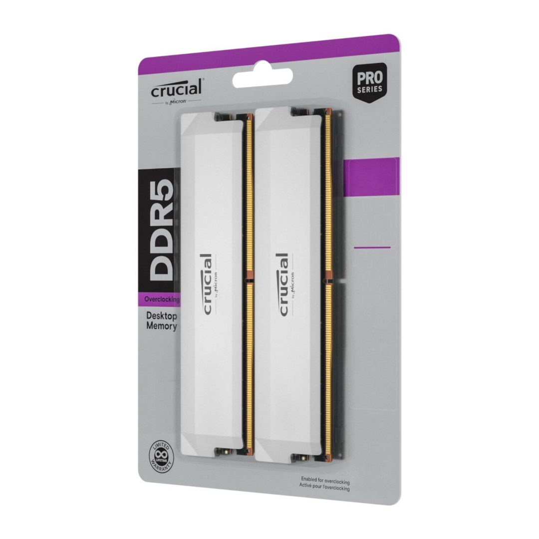 Crucial Pro DDR5 32GB 2x16GB 6000MHz CL36 White Overclocking RAM CP2K16G60C36U5W - Image 5