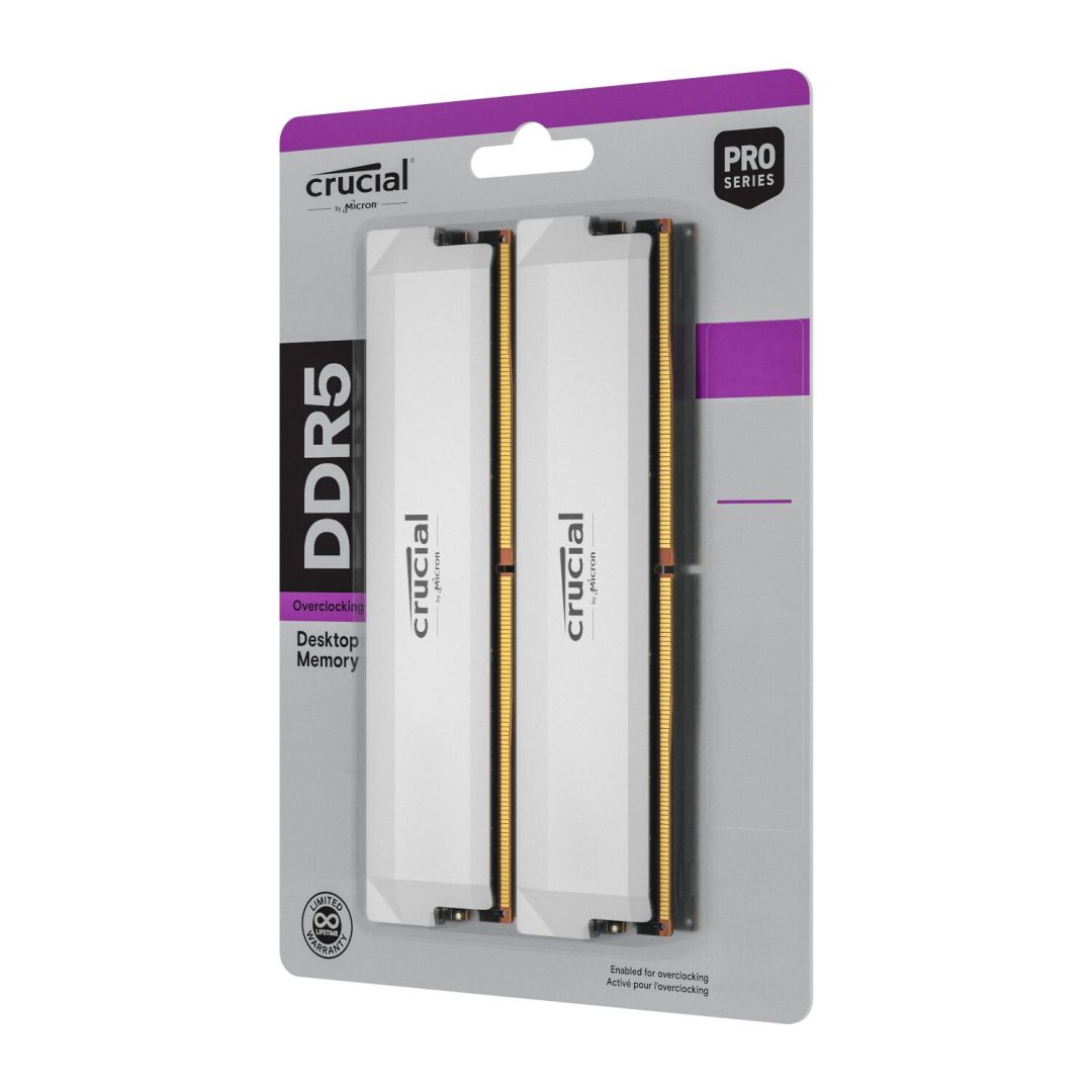 Crucial Pro DDR5-6400 64GB Overclocking Kit (2×32GB) White CP2K32G64C40U5W - Image 5
