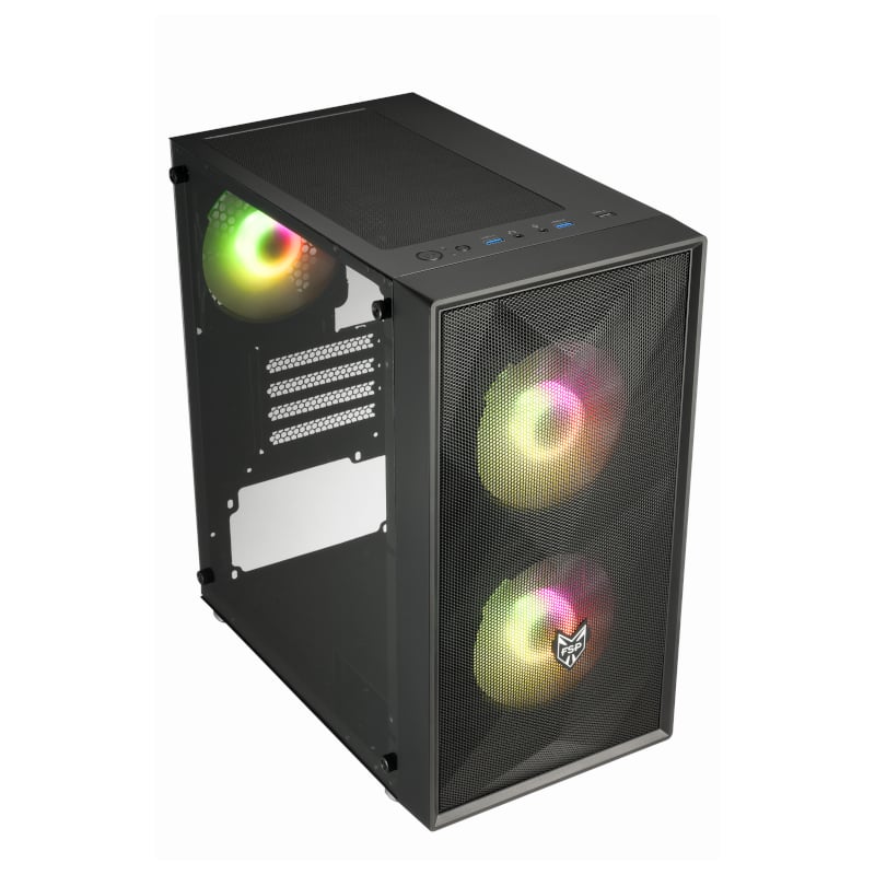 FSP CST130A Micro-ATX Gaming PC Case Black - Image 6