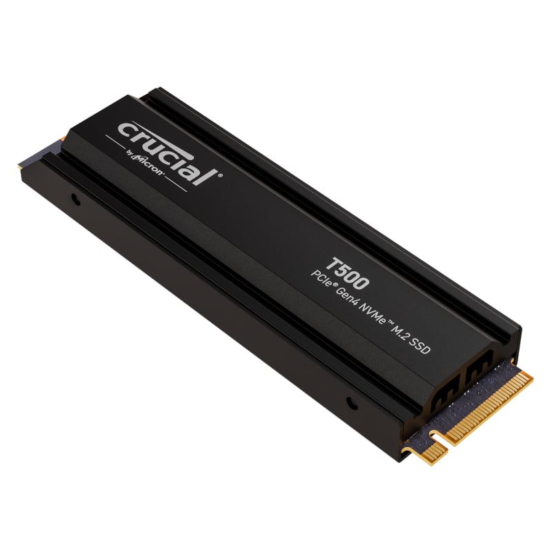 Crucial T500 1TB PCIe Gen4 NVMe M.2 SSD with Heatsink