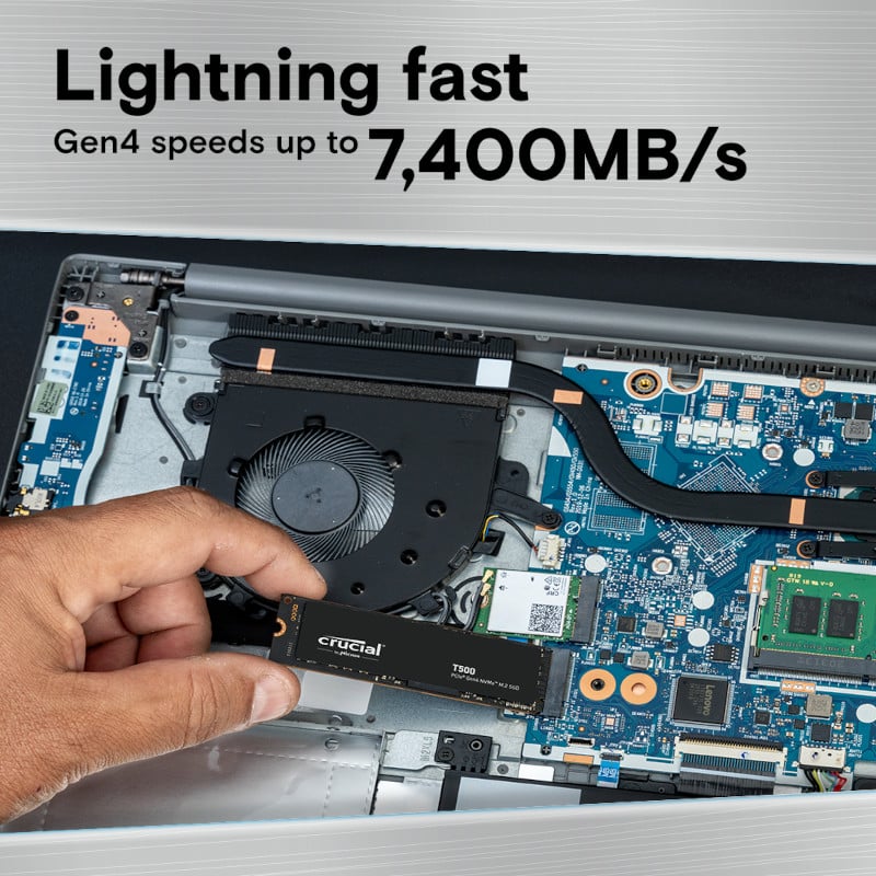 Crucial T500 2TB PCIe Gen4 NVMe M.2 SSD without Heatsink - Image 3