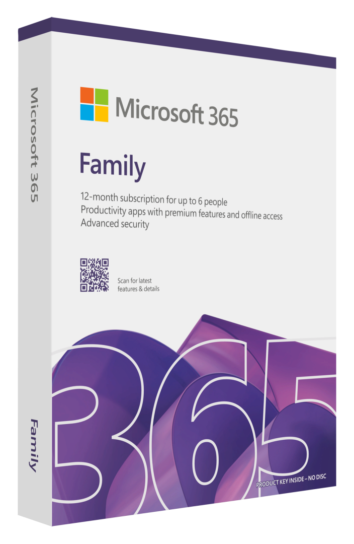 MICROSOFT M365 FAMILY ENGLISH SUBSCRI 1 YEAR AFRICA ONLY MEDIALESS