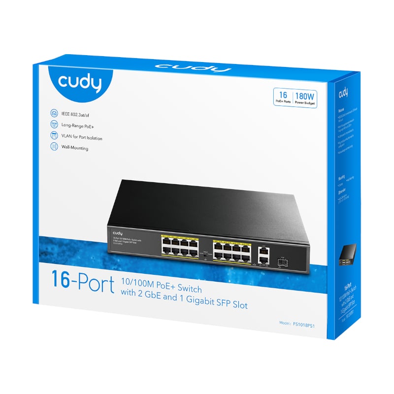 Cudy 16-Port Unmanaged PoE+ Switch Rack Mount - Image 4