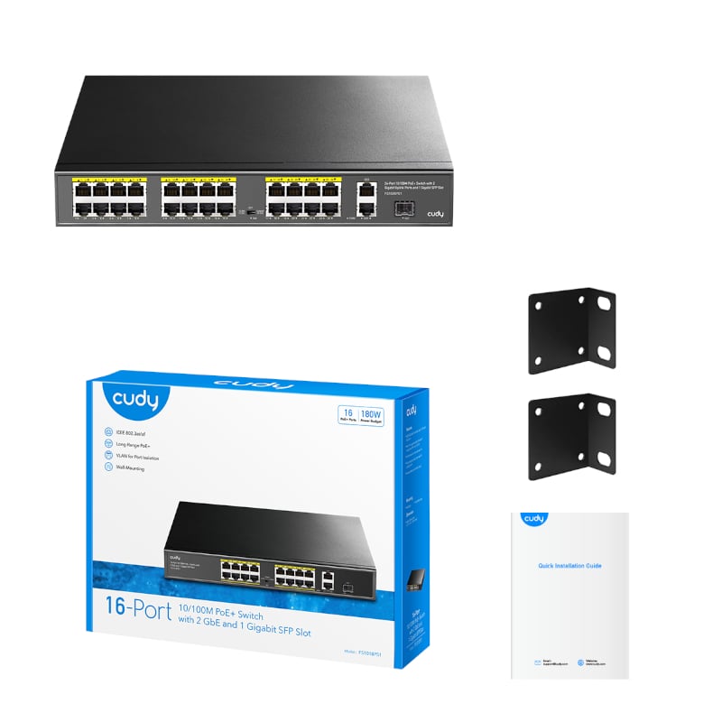 Cudy 16-Port Unmanaged PoE+ Switch Rack Mount - Image 5