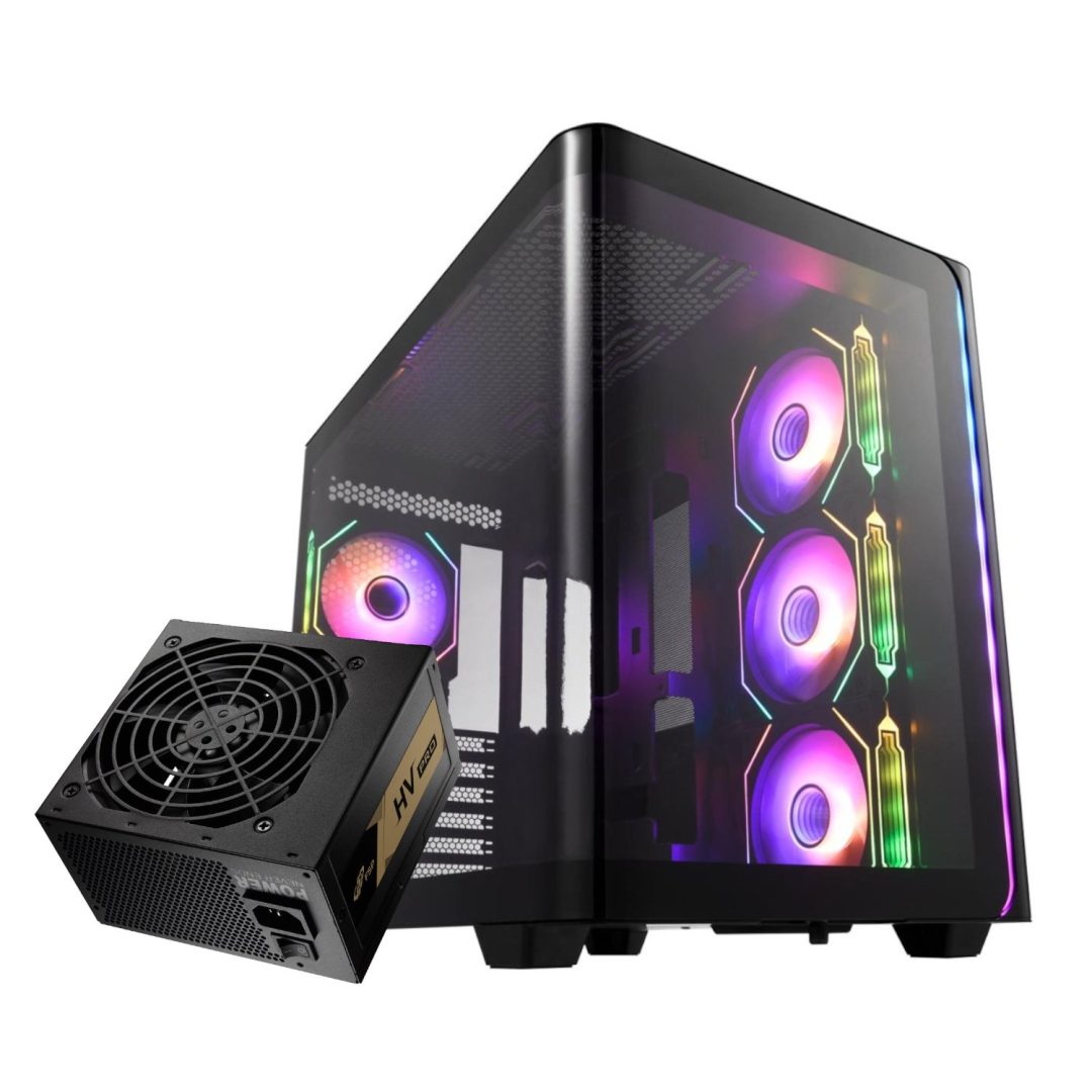 FSP M580 ATX Gaming Chassis HV Pro 650W Power Supply Bundle