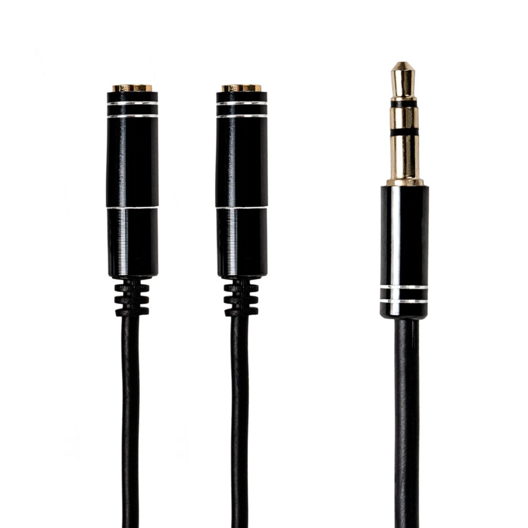 Gizzu 3-Pole Audio Splitter Cable Black GAP35M2F