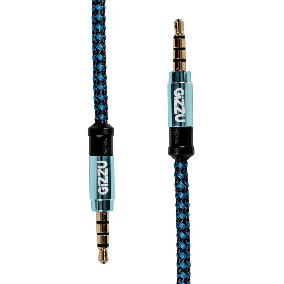 Gizzu 3.5mm AUX Cable 1.5m Black Blue GCP35MM4 - Image 2