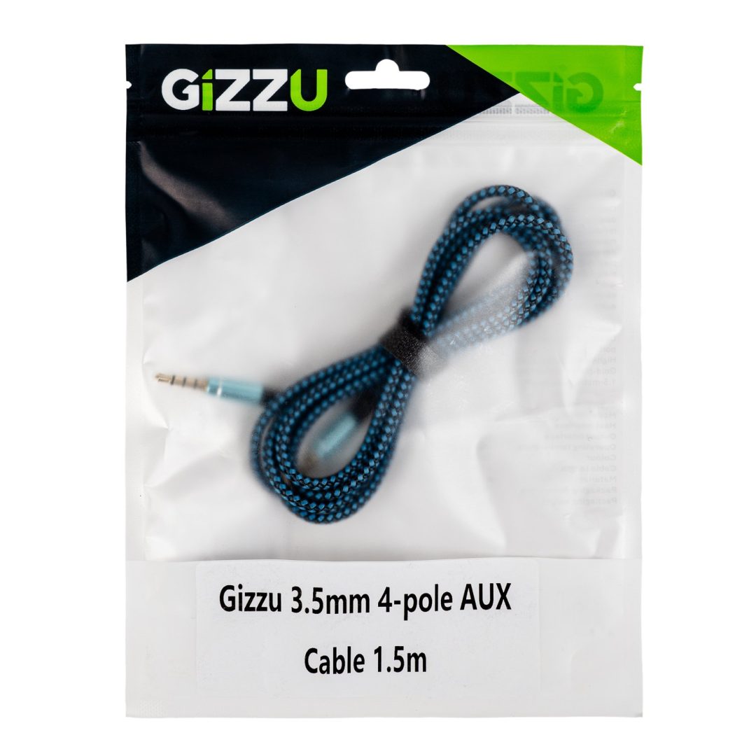 Gizzu 3.5mm AUX Cable 1.5m Black Blue GCP35MM4 - Image 4