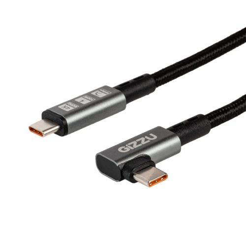 Gizzu 100W 10Gbps 90-Degree Angled USB-C to USB-C 1m Cable GCPCC10010G90-01