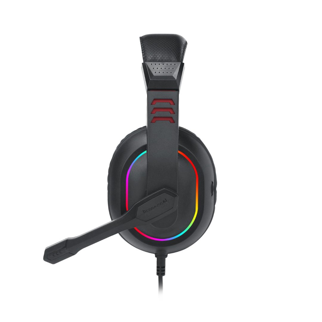 Redragon ARES Over-Ear Aux RGB Gaming Headset - Black - Image 6
