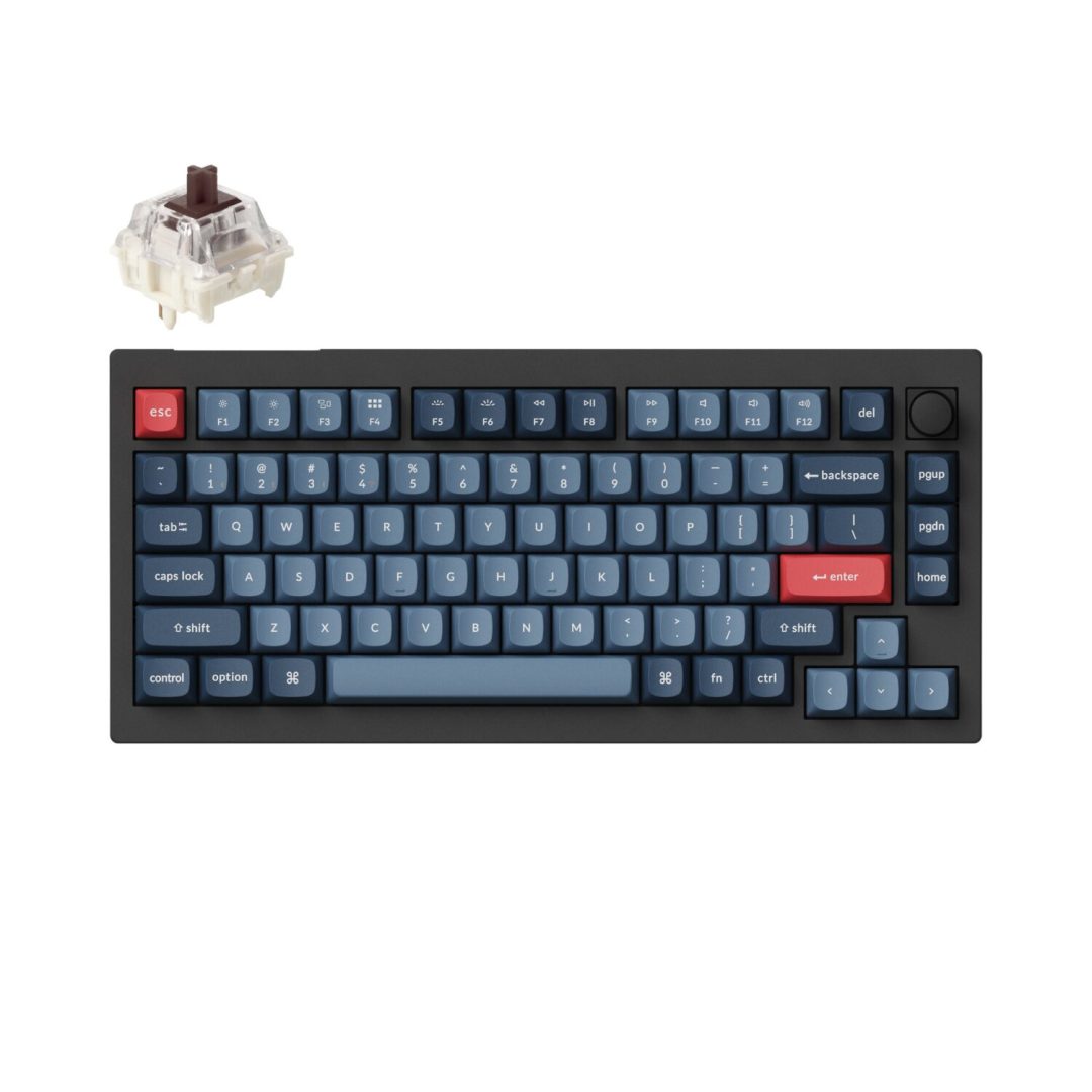 Keychron V1 Max TKL Wireless QMK Custom Keyboard Brown Switch Black V1M-D3