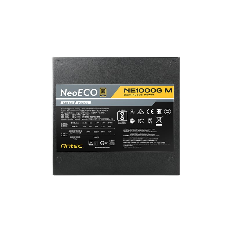 Antec NeoEco 1000W ATX 3.0 Gold Fully Modular PSU - Image 9