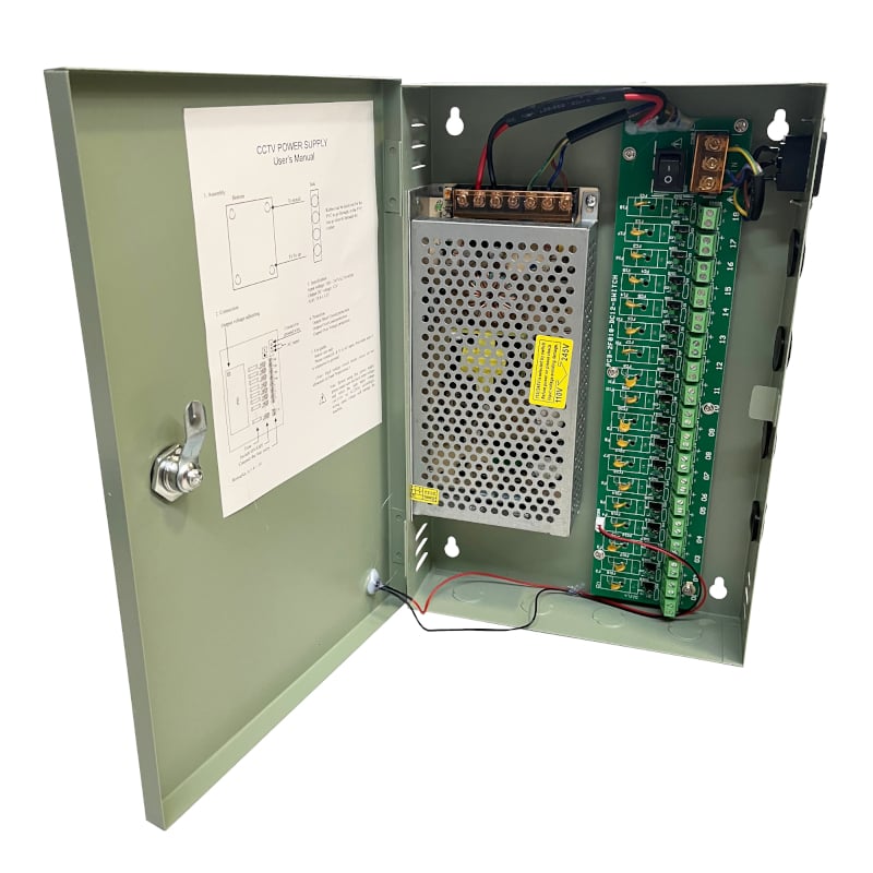 PD Power 18-Channel 12V 15A CCTV PSU