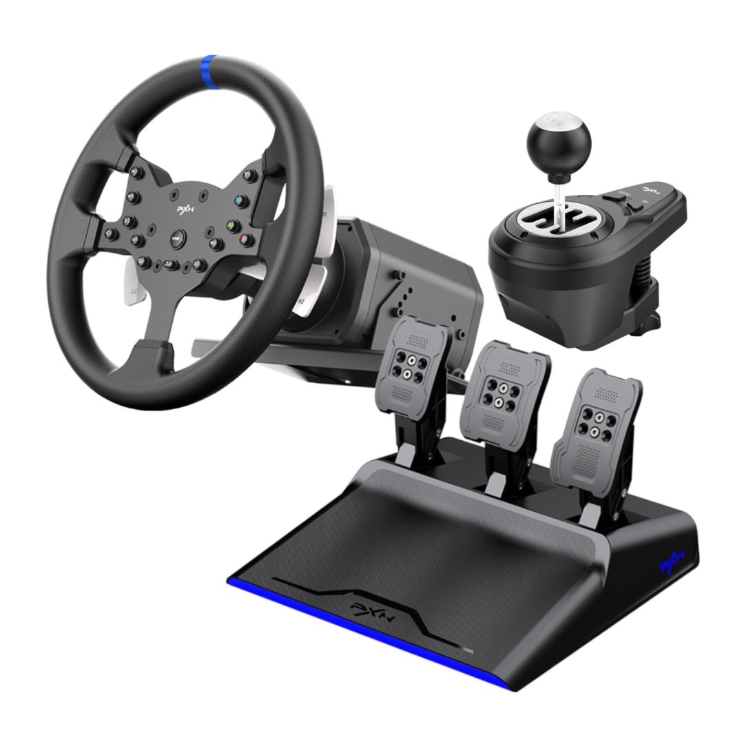 PXN V99 Force Feedback Gaming Steering Wheel with Pedals and Shifter PXN-V99