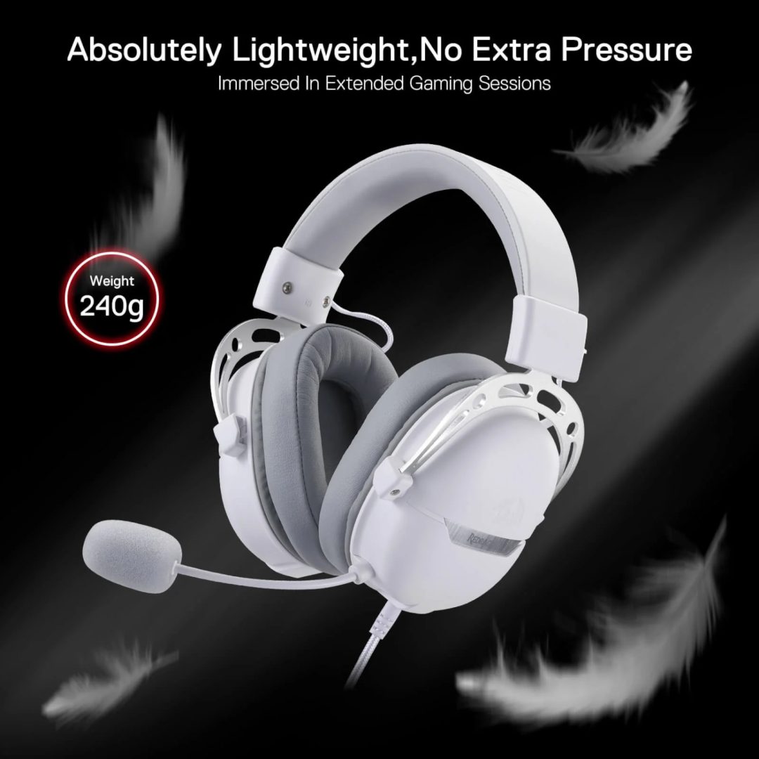 Redragon AURORA H376WG Over-Ear Gaming Headset White RD-H376WG - Image 3