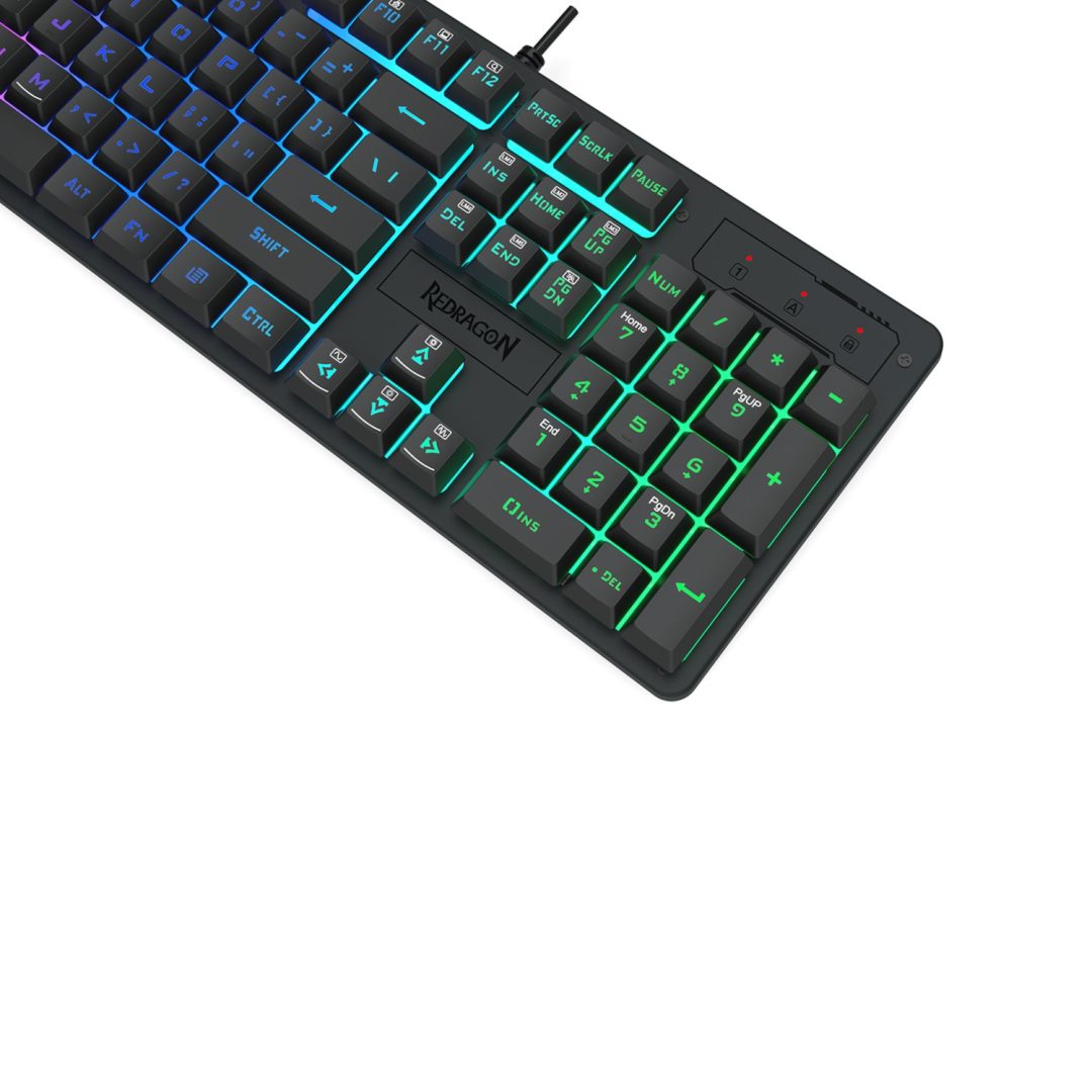 Redragon K521 Rainbow RGB 104-Key Membrane Gaming Keyboard RD-K521-RGB - Image 6