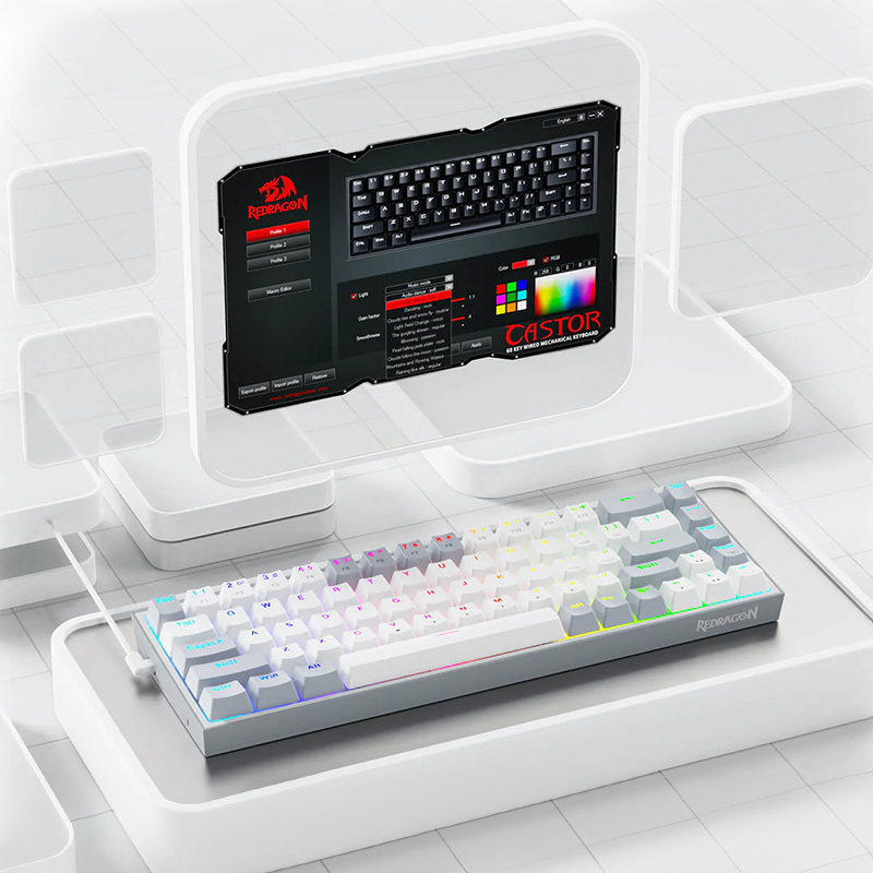 Redragon Caster Wired RGB Mechanical Gaming Keyboard RD-K631WG-RGB - Image 4