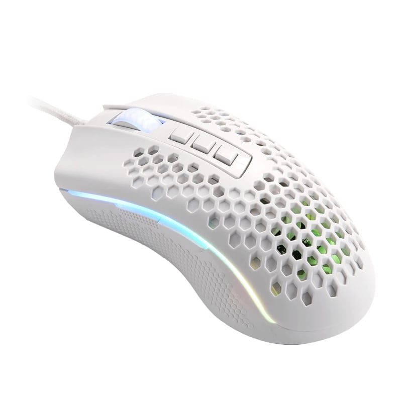 Redragon Storm Lightweight Wired RGB Gaming Mouse - White - Image 3