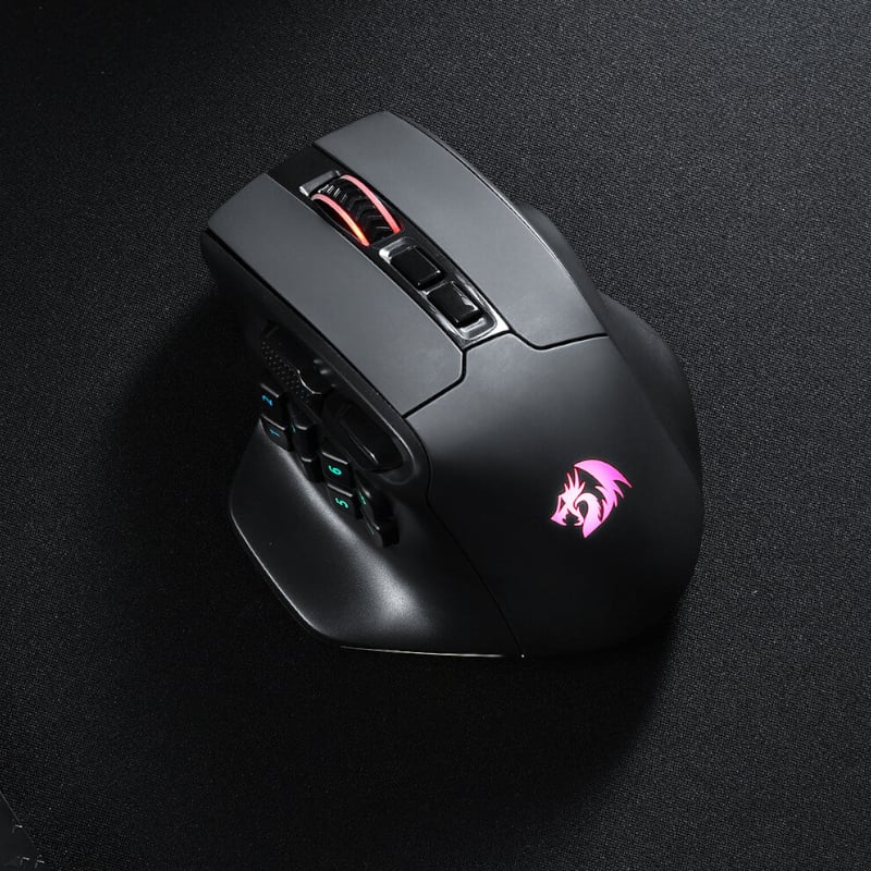 Redragon Aatrox Wireless 6200DPI RGB MMO Gaming Mouse Black - Image 3
