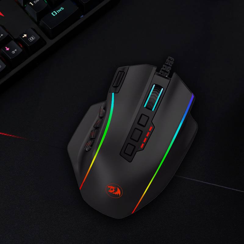 Redragon Perdiction 4 12400DPI RGB MMO Gaming Mouse - Black - Image 7