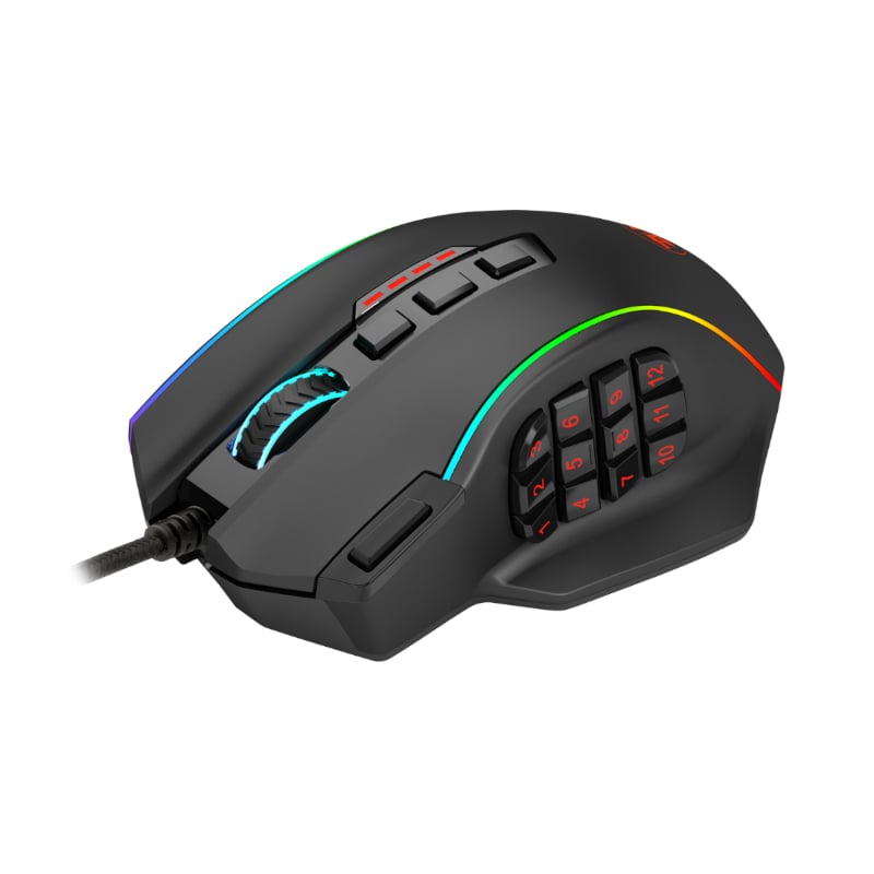 Redragon Perdiction 4 12400DPI RGB MMO Gaming Mouse - Black - Image 2