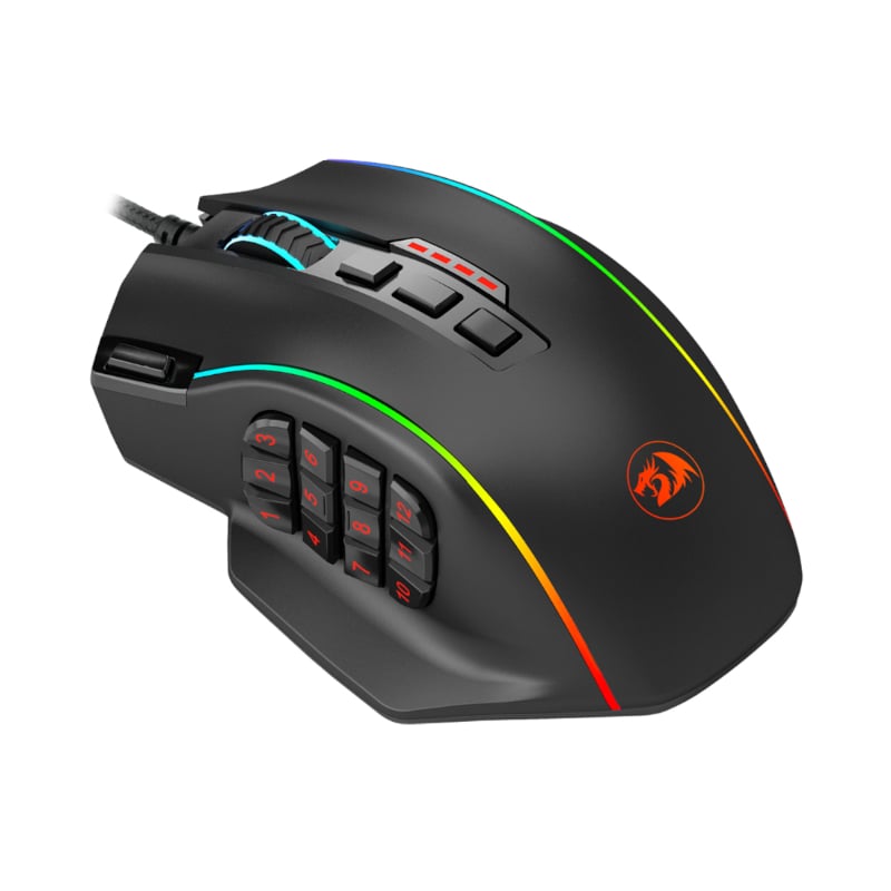 Redragon Perdiction 4 12400DPI RGB MMO Gaming Mouse - Black - Image 4