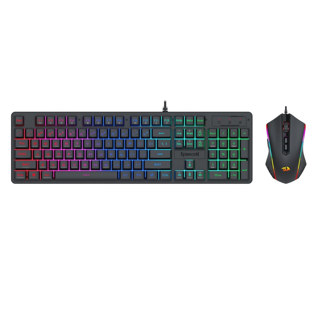 Redragon S107 RGB Gaming Keyboard and Mouse Bundle with Mousepad RD-S107-RGB-BA