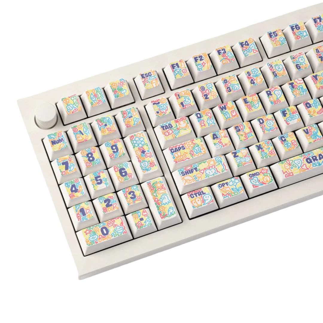 Keychron Graffiti Party – Cherry Profile Dye-Sub PBT Full Keycap Set (140 Keys, MX-Comp… - Image 3