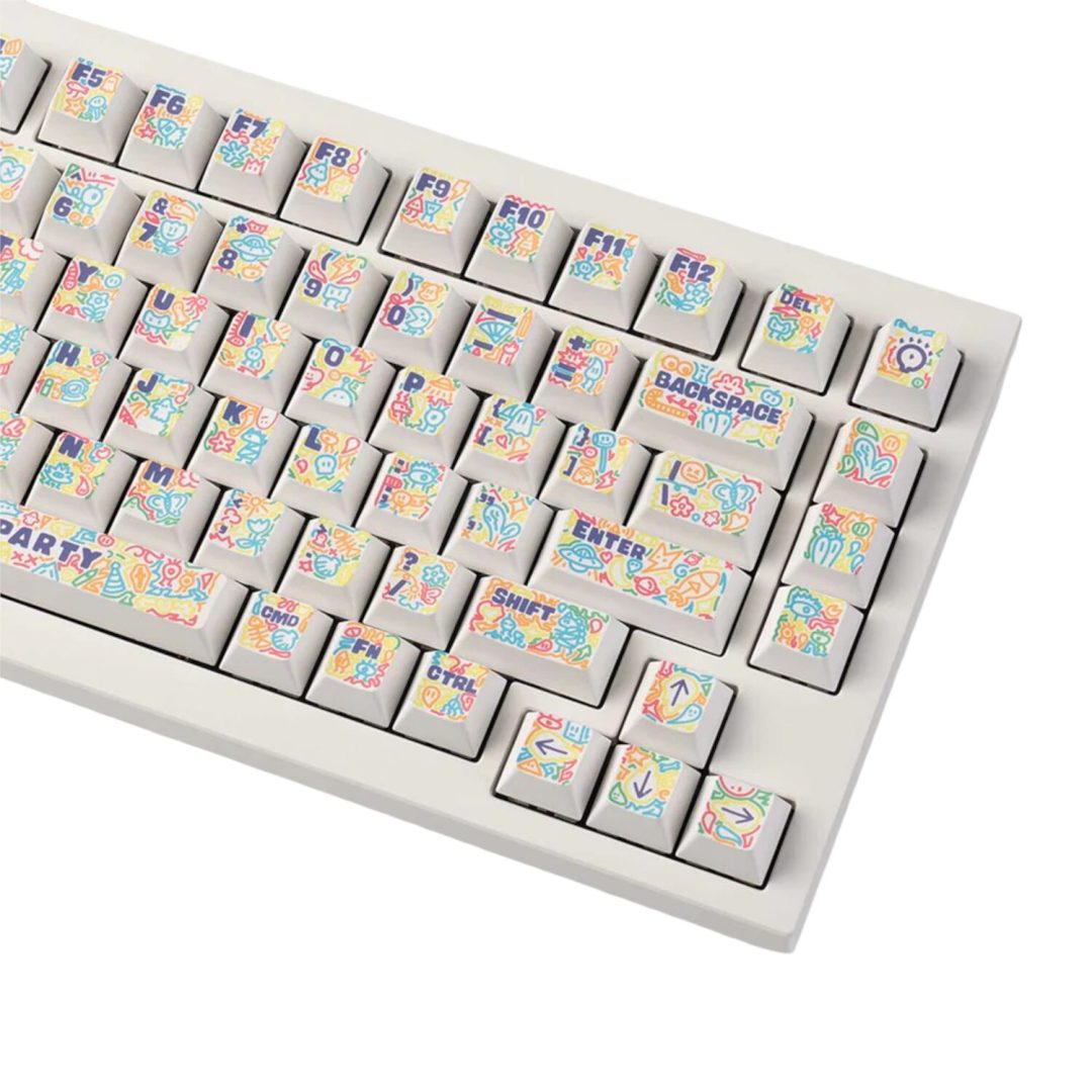 Keychron Graffiti Party – Cherry Profile Dye-Sub PBT Full Keycap Set (140 Keys, MX-Comp… - Image 4