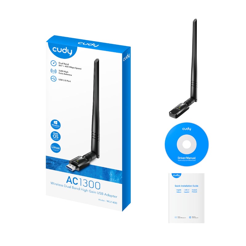 Cudy AC1300 High Gain Wi-Fi USB 3.0 Adapter - Image 2