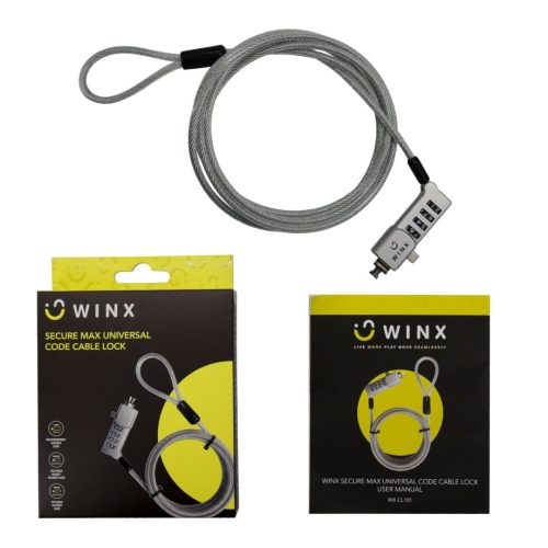 Pin Code Cable Lock WINX Secure Max Laptop Code Cable Lock | Briggi Tech