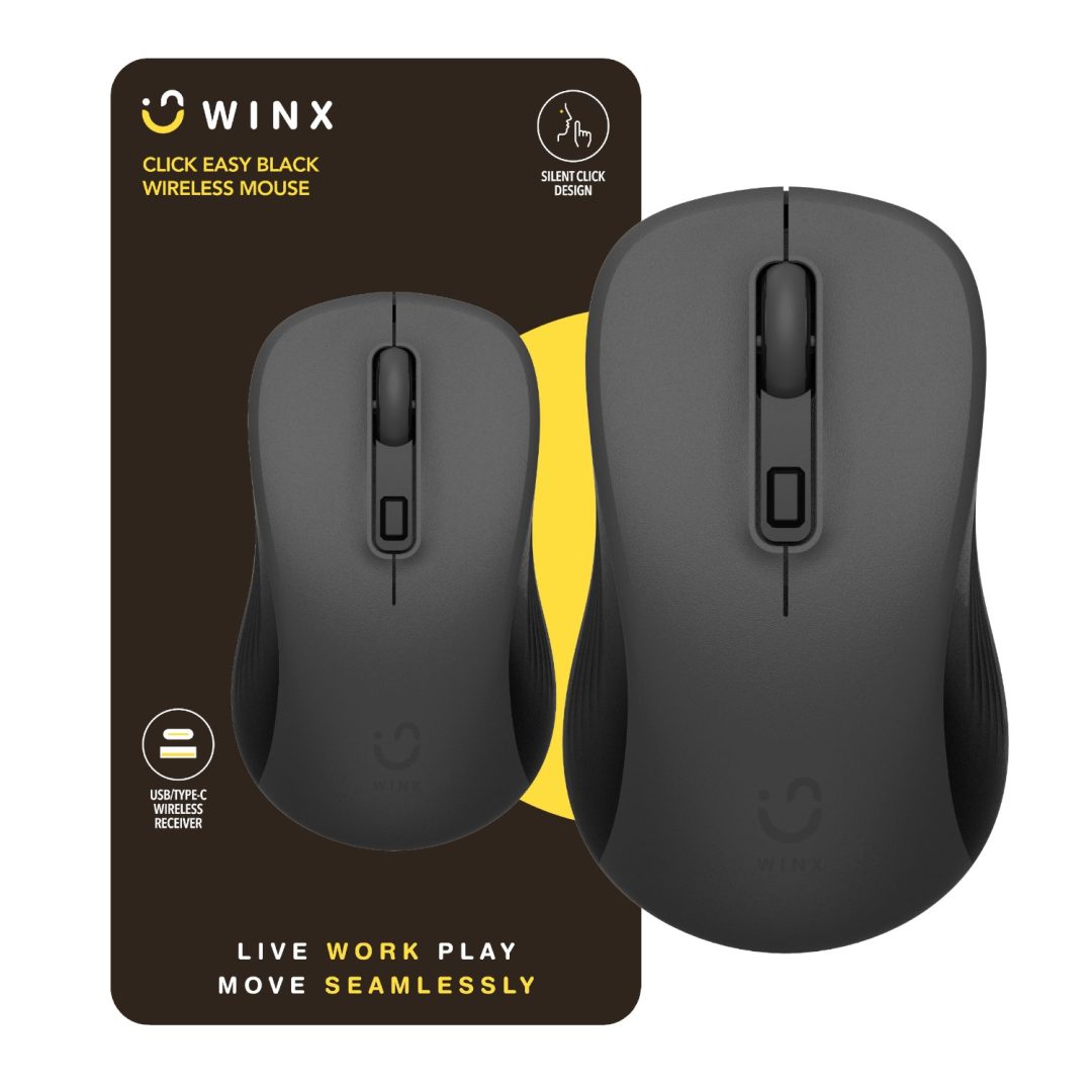 WINX CLICK Easy 1600DPI 2.4GHz Wireless Mouse Black WX-KB108
