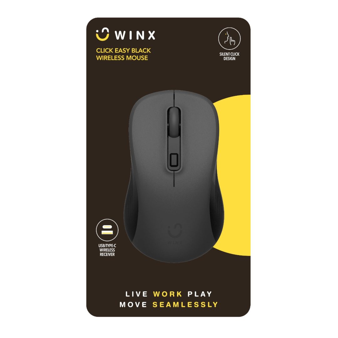 WINX CLICK Easy 1600DPI 2.4GHz Wireless Mouse Black WX-KB108 - Image 3