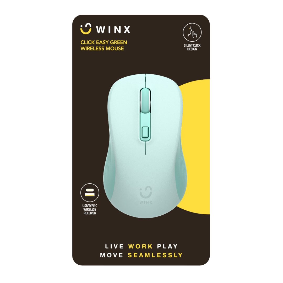 WINX CLICK Easy 1600DPI 2.4GHz Wireless Mouse Green WX-KB112 - Image 3